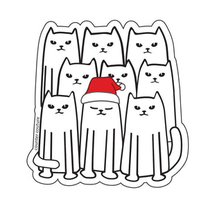 Santa Cat Vinyl Sticker