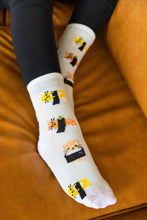 Load image into Gallery viewer, Pearhead - Cat Sushi Socks, Pet Owner Apparel, Unisex Crew Socks