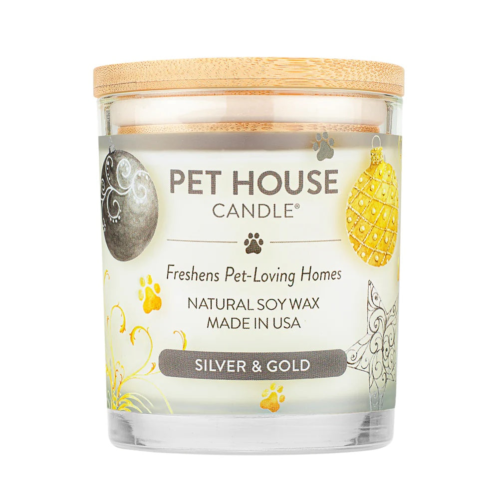 Pet House Soy Candle - Silver & Gold