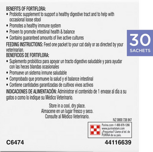 Purina Pro Plan Veterinary Supplements - FortiFlora - Box of 30 Sachets - Benefits