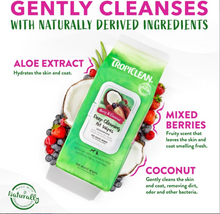 Load image into Gallery viewer, Tropiclean Berry &amp; Coconut Deodorizing &amp; Deep Cleaning Pet Wipes