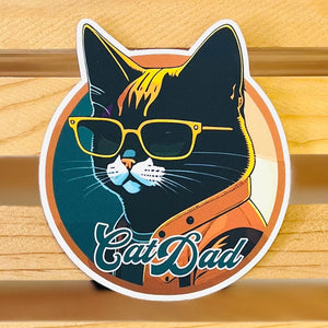 Cool Cat Dad Vinyl Sticker