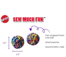 Load image into Gallery viewer, Sew Much Fun Rattle Yarn Ball Toy - 2 pk. (Dimensions)