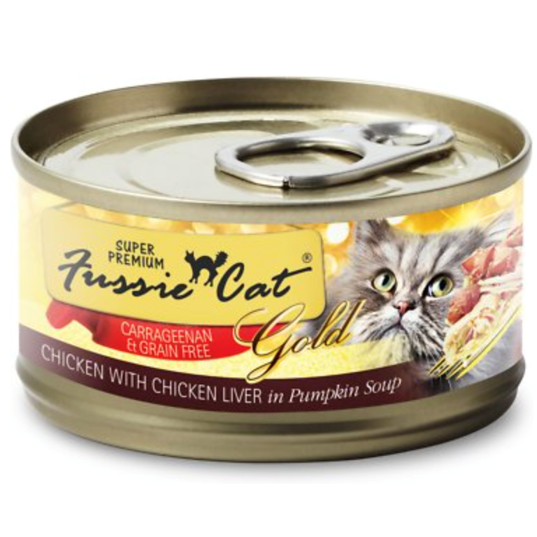 Fussie Cat Super Premium Chicken with Chicken Liver Formula in Pumpkin Soup