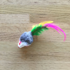 GoCat White & Grey Feather Tailed Mouse