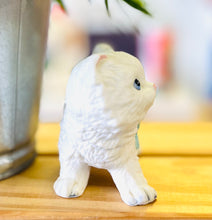Load image into Gallery viewer, Vintage White Cat with Bowtie Ceramic Figurine