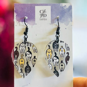 guitar pic cat butt earrings 2