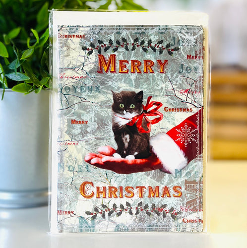 Merry Christmas Tuxedo Cat Card