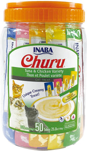 Inaba Churu Tube Treats Tuna and Chicken Variety Jar - 50 Count