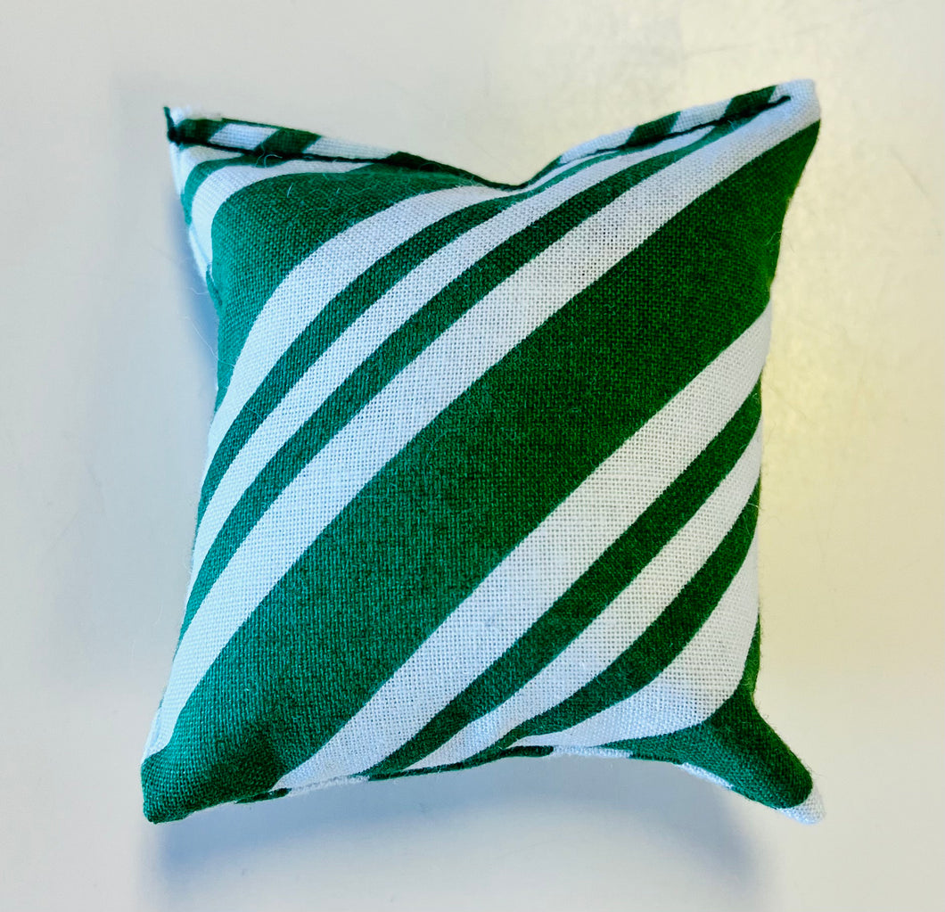 Nelly Holiday Catnip Pillows (Green Stripes)