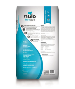 Nulo Freestyle Adult Trim Salmon & Lentils Dry Food (Back of Package)